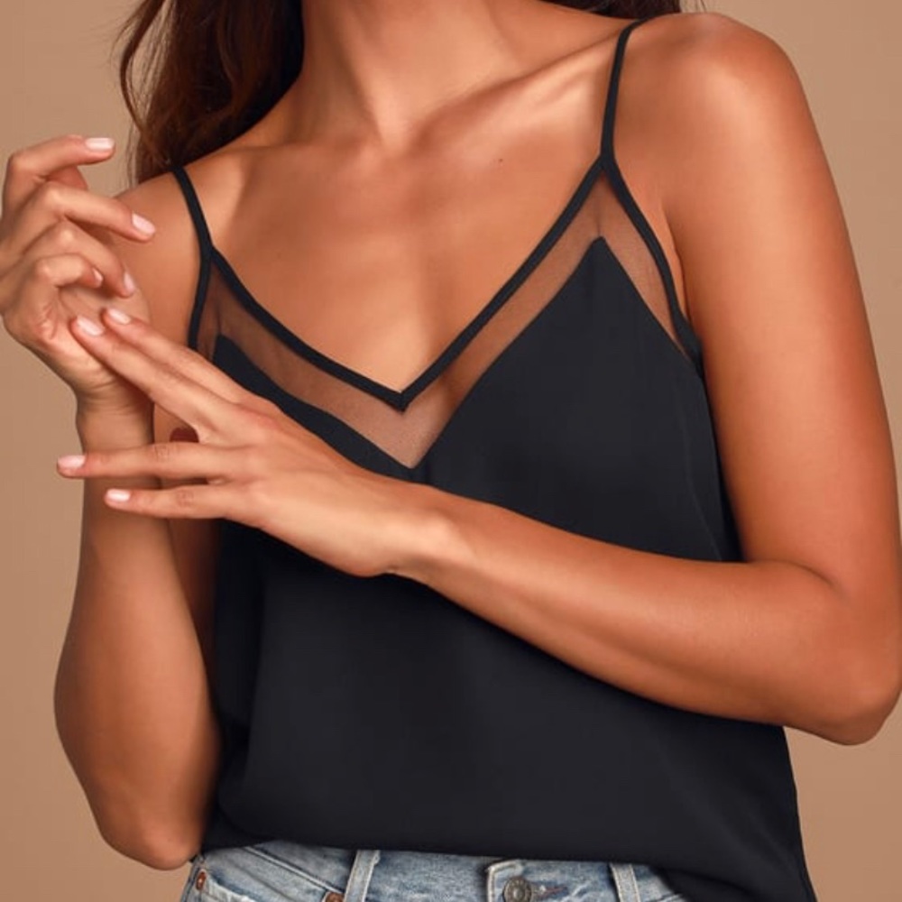 Black Mesh Tank Top